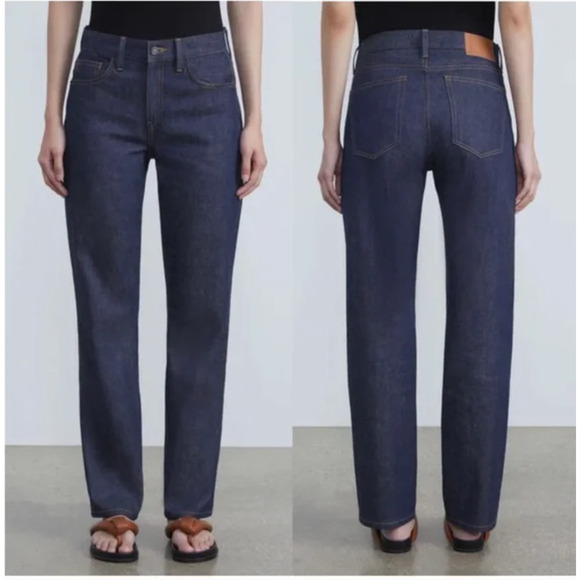 LAFAYETTE 148 Denim Straight Leg Dark Wash Watts Jean in Shipyard Indigo Size 32 - Picture 1 of 7